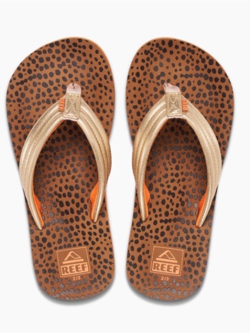 Youth Reef Sandals with Orange and Gray Highlights Size 6